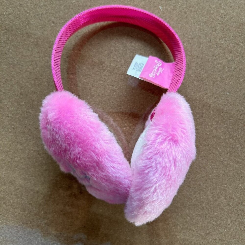 Large Pink Plush Disney Princess Ear Muffs One Size - Picture 5 of 5